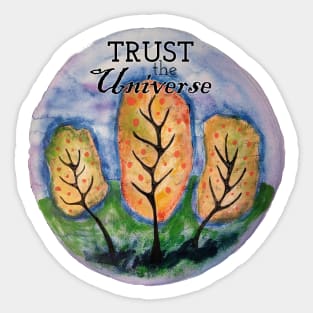 Trust the Universe Tree Painting Sticker